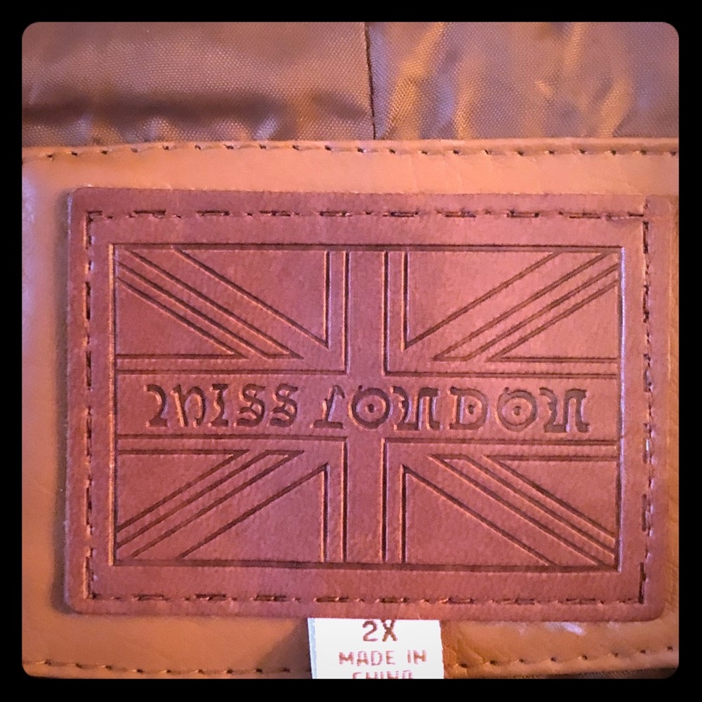 Miss London faux leather/cotton jacket 2X